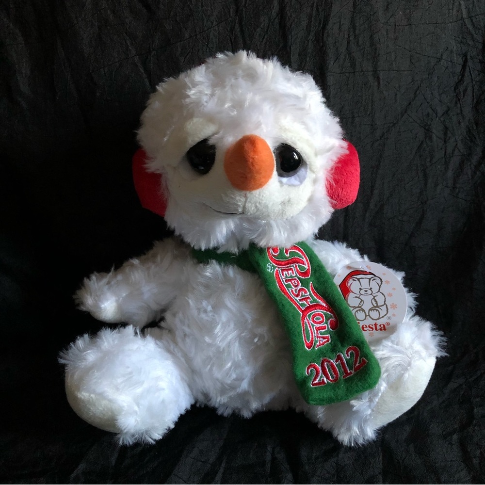 2012 8” Pepsi Cola Sitting Big Eyed Snowman